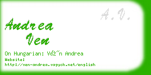 andrea ven business card